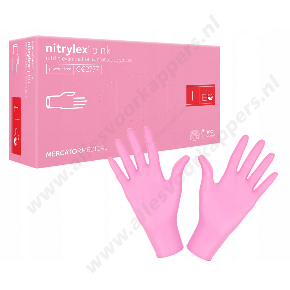 Nitril handschoenen L pink