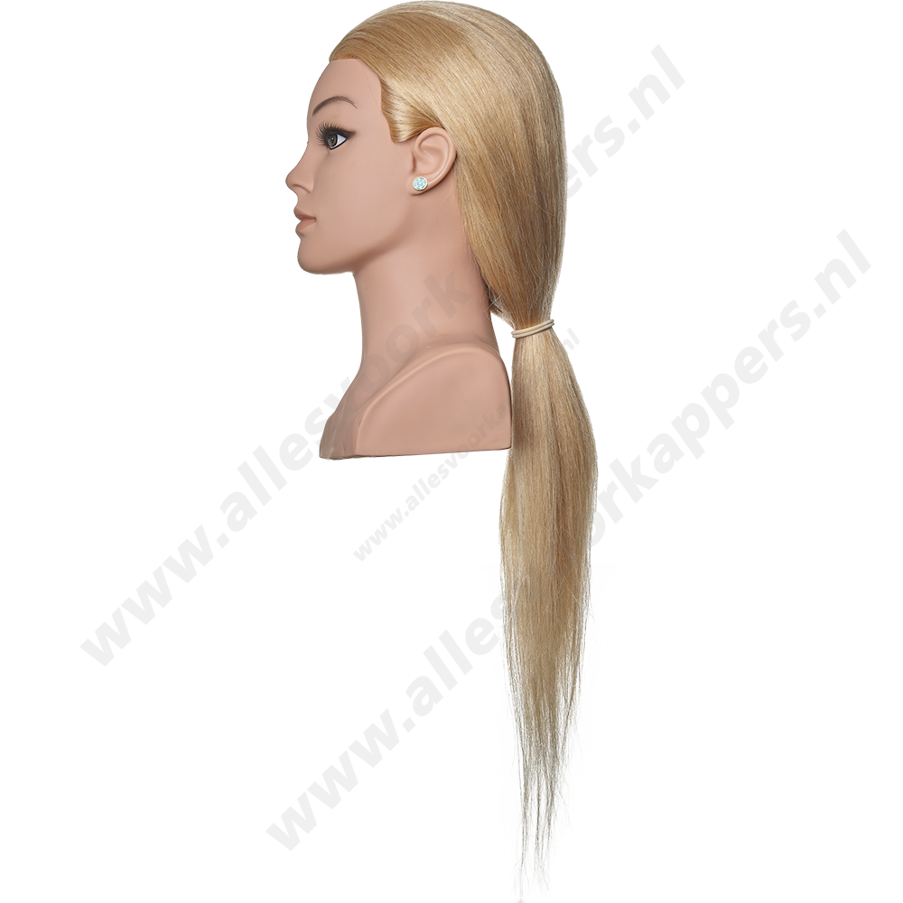 Training head Clara human hair gold blond 60cm