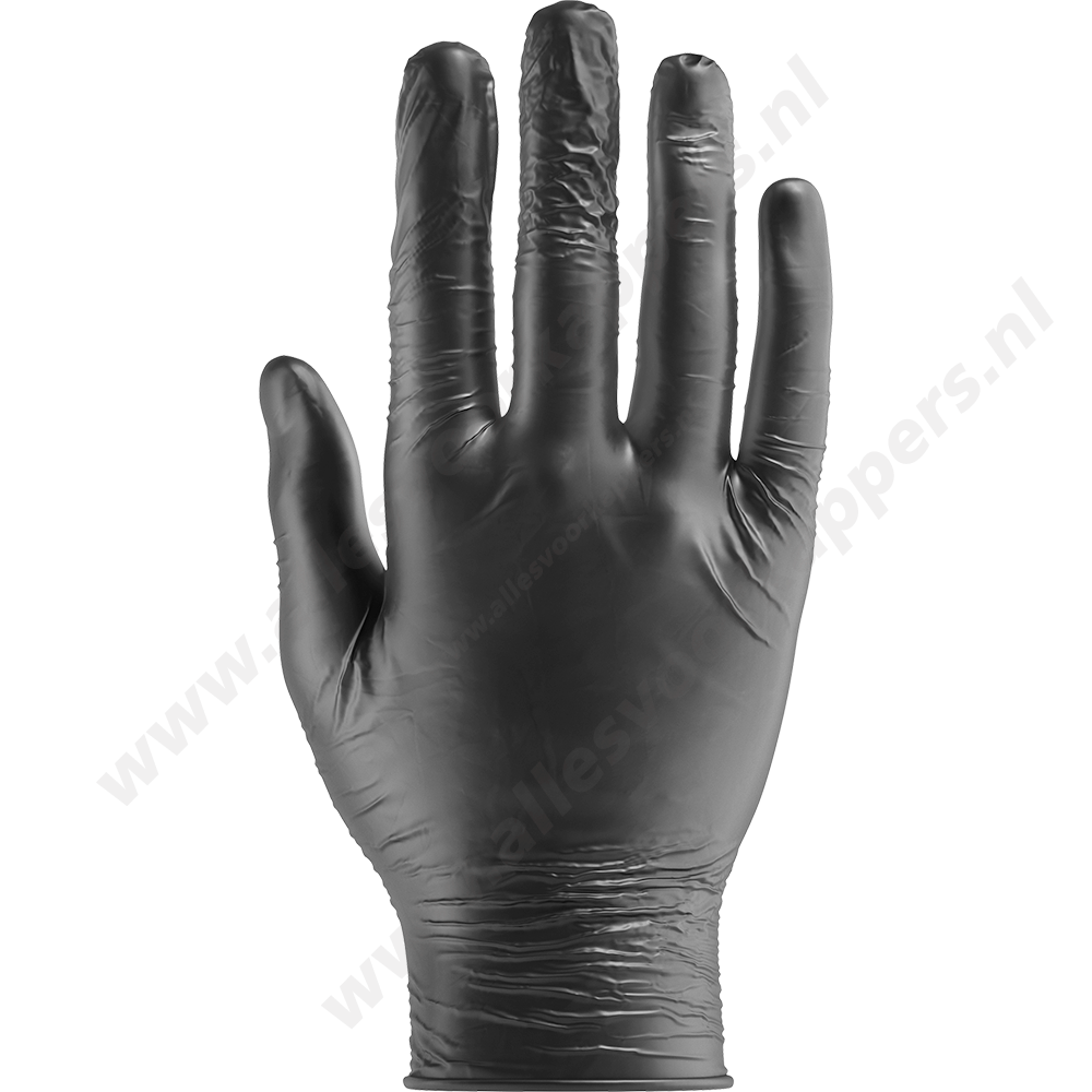 Nitril handschoenen zwart poedervrij 100 stuks maat L