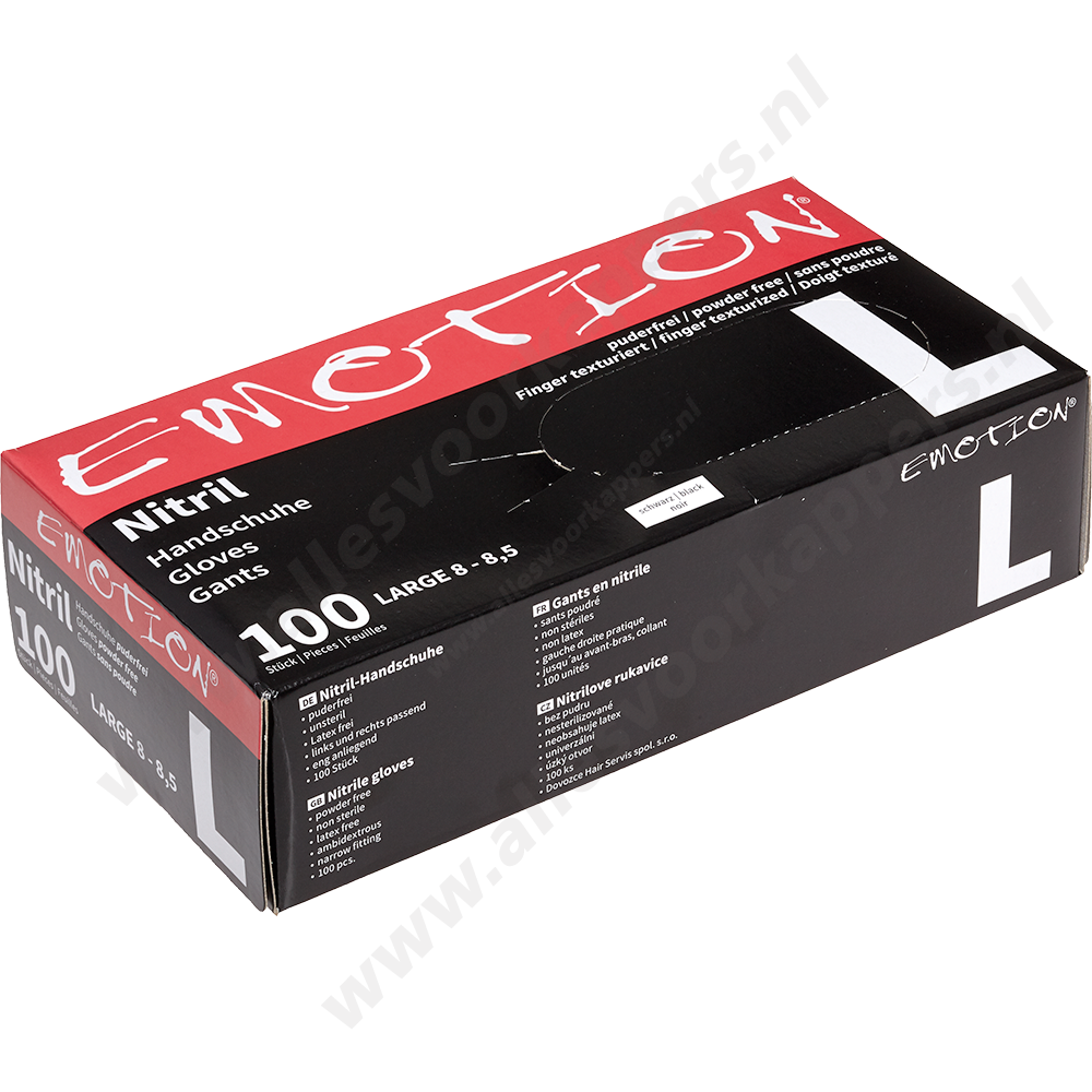 Nitril handschoenen zwart poedervrij 100 stuks maat L