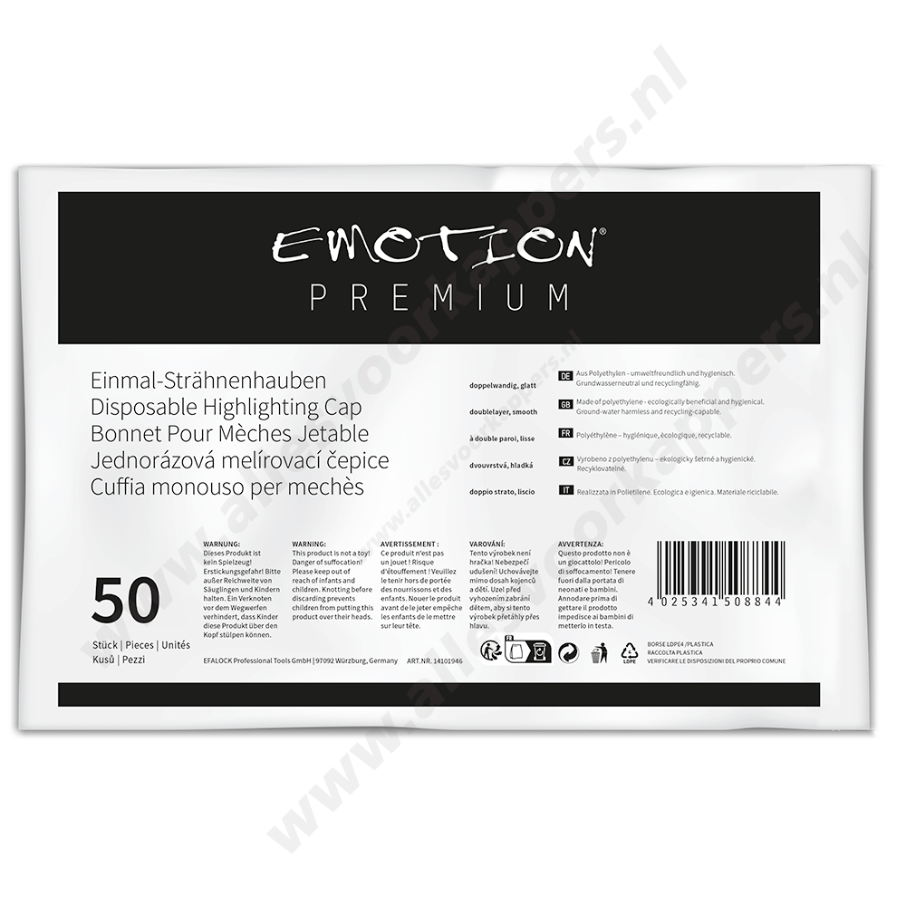 Wegwerp highlightmutsen dubbelwandig 50 stuks
