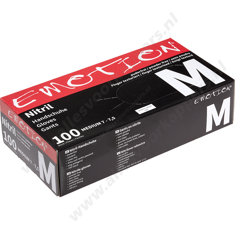Nitril handschoenen zwart poedervrij 100 stuks maat M