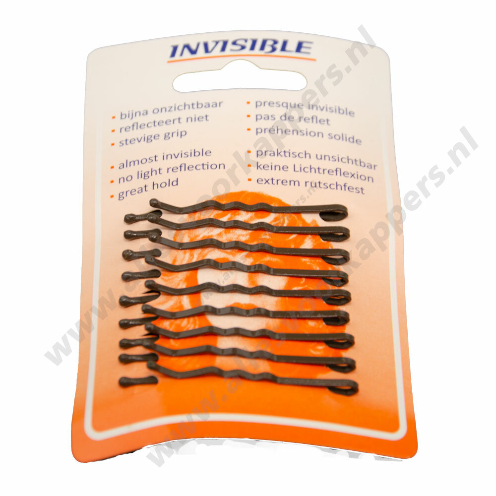 Invisible schuifspeldjes kort bruin