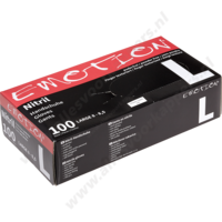 Nitril handschoenen zwart poedervrij 100 stuks maat L