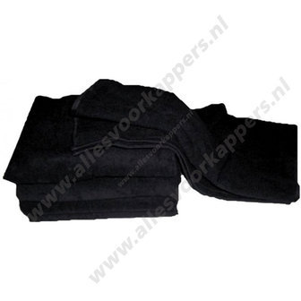 Handdoek 100% katoen zwart 50x90cm 10 stuks