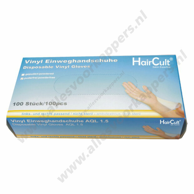 Vinyl handschoenen gepoederd 100 stuks maat S