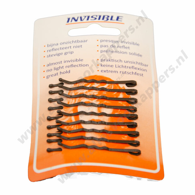 Invisible schuifspeldjes kort bruin